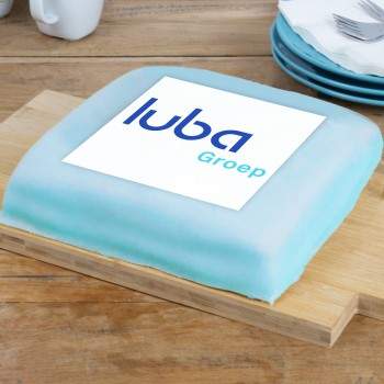 Marzipan photo cake blue