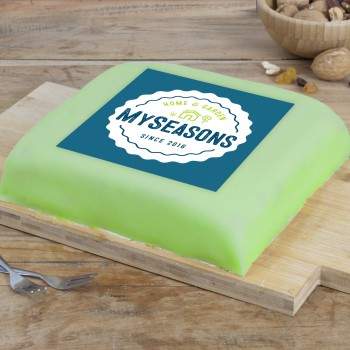 Marzipan photo cake green