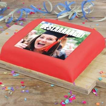 Marzipan photo cake red