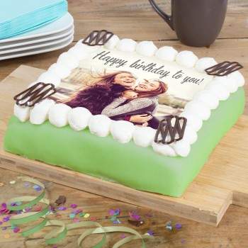 Marzipan photo cake deluxe green