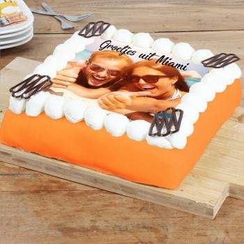 Marzipan photo cake deluxe orange