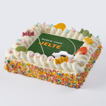 Whipped cream cake Football field