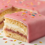 Festive marzipan cake pink