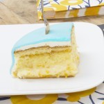 Marzipan photo cake blue