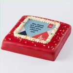 Festive marzipan photo cake red