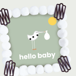 Marzipan cake Hello Baby