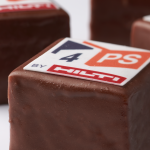 Chocolate petit fours with logo